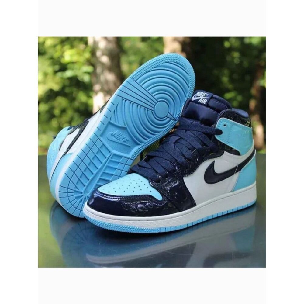 Nike Air Jordan 1 Retro High OC Blue Chill Patent Navy Women's 8.5 US 40 EUR UNC